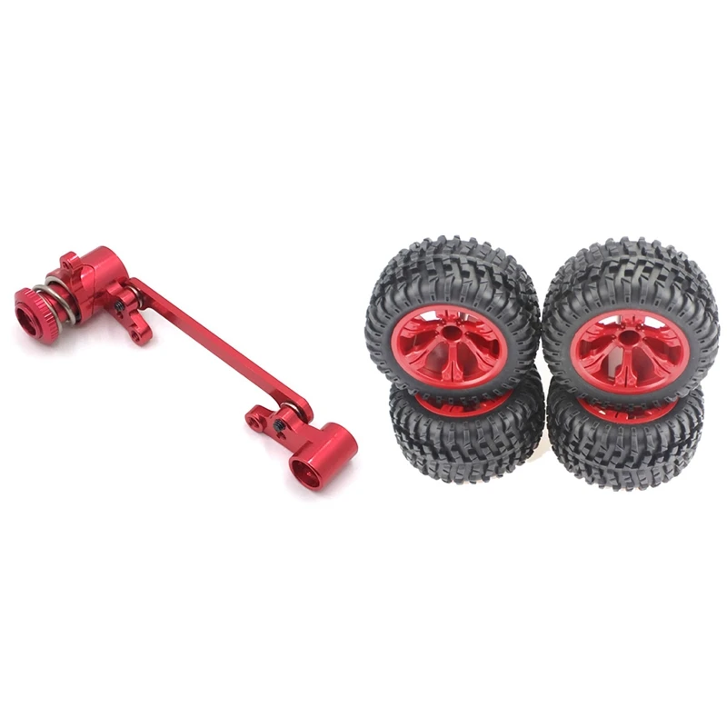 

For Wltoys 12428 124019 124018 Wheel Rim Large Tire & Steering Clutch Assembly Steering Servo Saver Complete