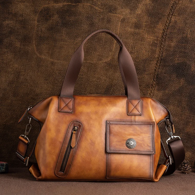 

Leather retro men's single shoulder bag head layer leather oblique satchel leisure multi-function large capacity outdoor handbag