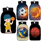 Школьные ранцы для мальчиков-подростков, баскетбольные рюкзаки с принтом для футбольного мяча, Детская сумка на заказ