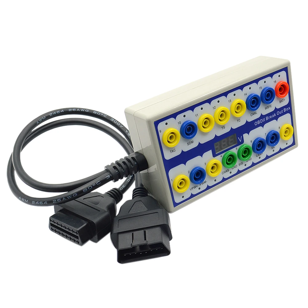 

OBD 2 Tester Connector Manual Repair Time Saving Breakout Box Quick Switching Auto Tools Detector Diagnostic Accessories Car