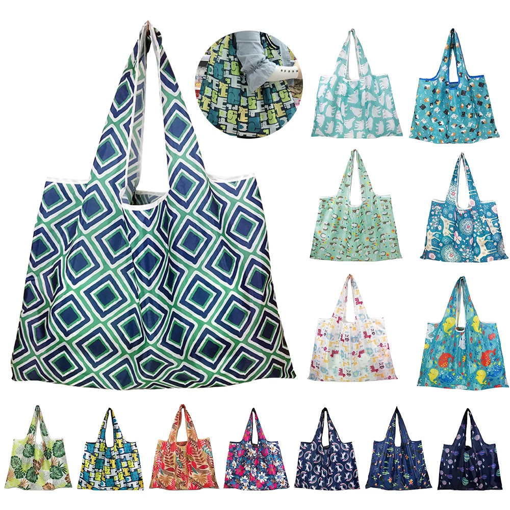 Большая складная сумка для покупок перерабатываемая Экологически чистая