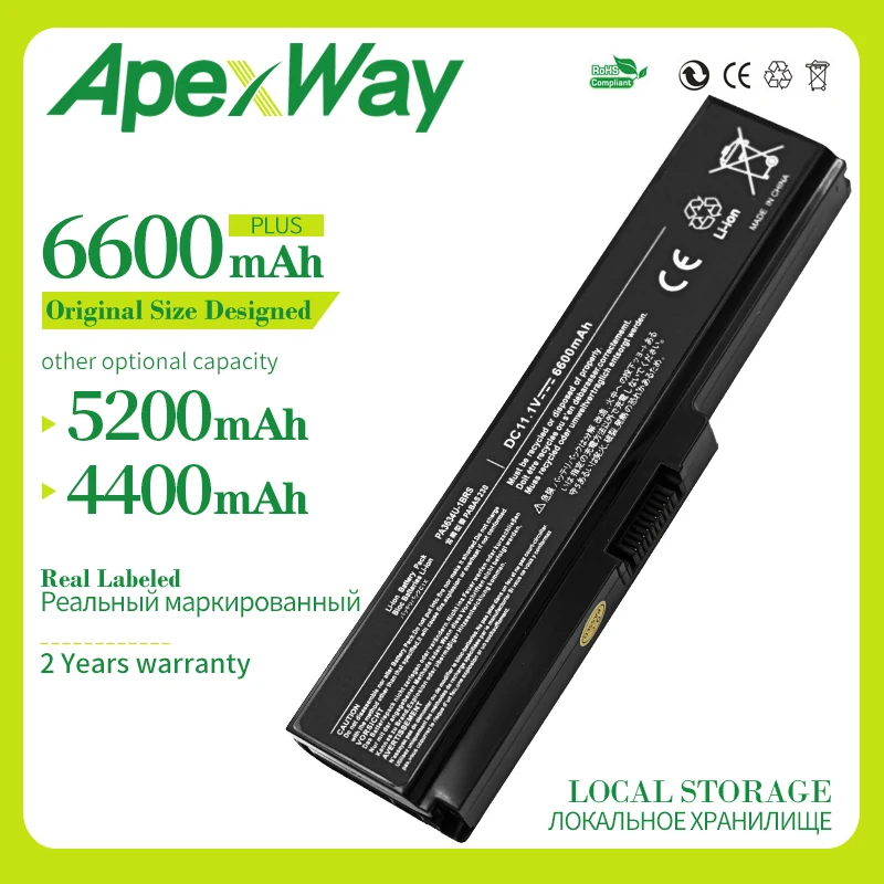 Apexway 6 ячеек Аккумулятор для Toshiba Satellite Pro c660 1d0 C650 C660D L630 L670 U400 U500 C660 L640 T110 T115 T135