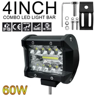 4 inch led work light bar 60w 6000k white waterproof led work light for off road suv boat 4x4 jeep jk 4wd truck 12v 24v