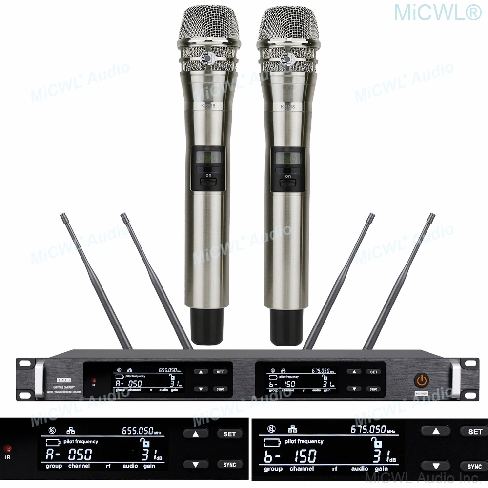 PLL 2 KSM8 Ручной UHF 2x100 канальный беспроводной DJ и караоке микрофон микрофонная