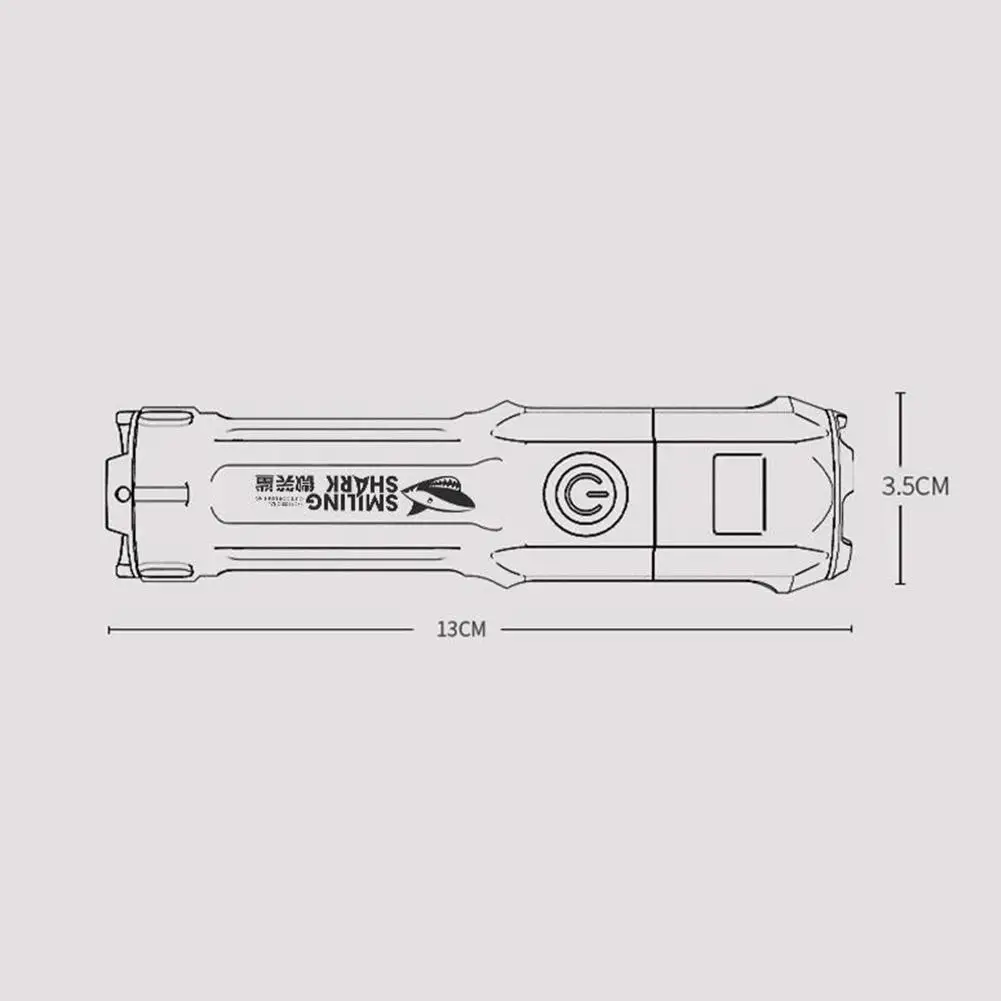

Outdoor Flashlight Portable Waterproof ABS Strong Light Focusing Home Camping Night Fishing USB Rechargeable Flashlight