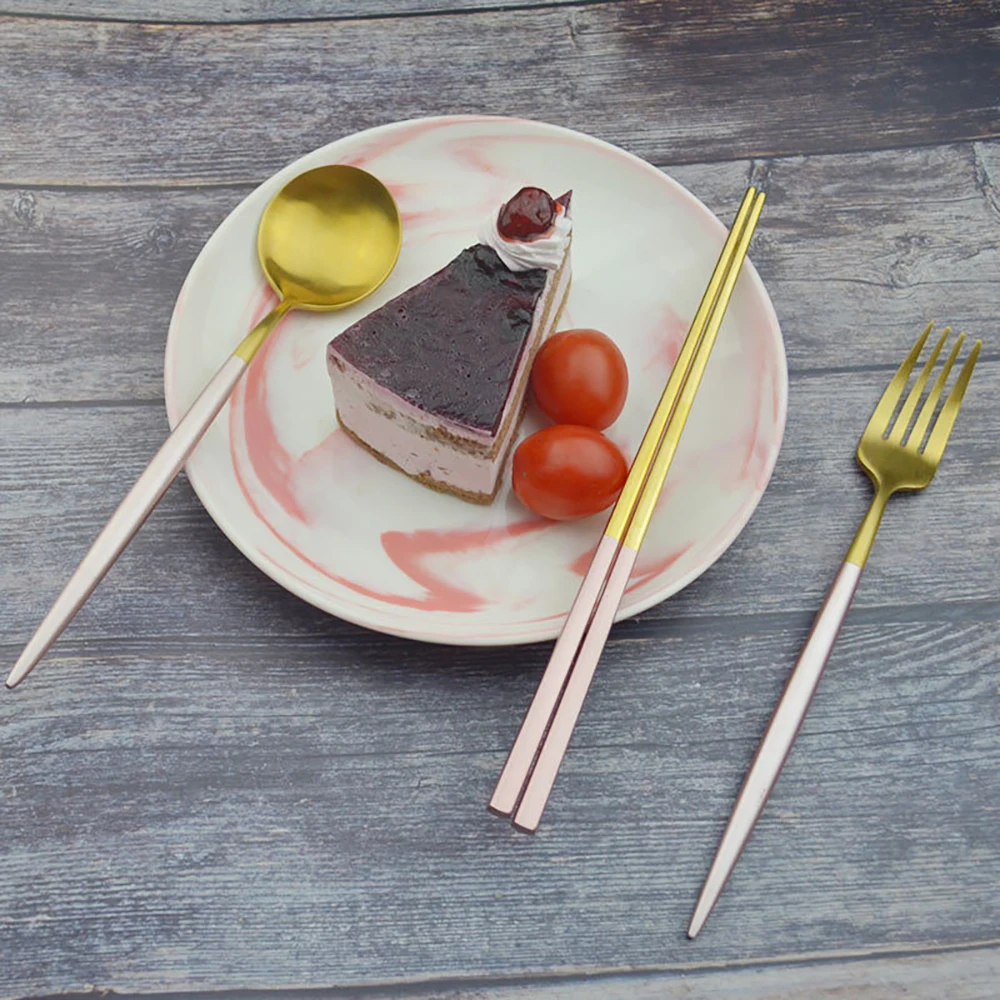 

Western Portuguese style Tableware Set Stainless Steel Utensils Table Spoons Knife Fork Cutlery Set