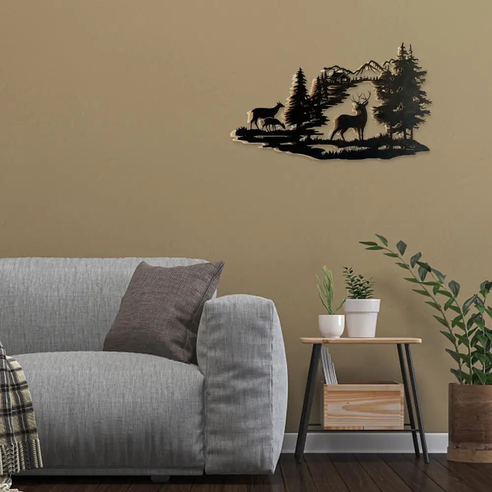 

Уникальная металлическая Настенная картина с изображением яркого лесного оленя для спальни, Настенная картина с изображением уникального ...