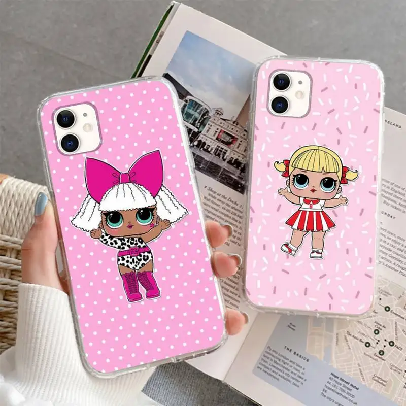 

Lovely kawaii LOL little dolls gir Phone Case For iphone 5s 6 7 8 11 12 plus xsmax xr pro mini se Transparent Cover Fundas Coque