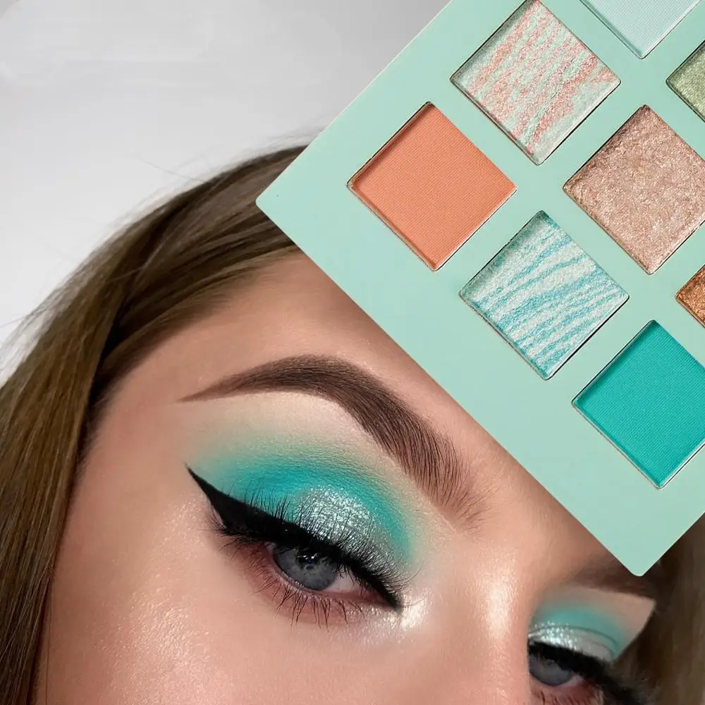 

Fashion 9 Colors Mint Lilac Rose Eyeshadow Powder Palette Glitter Makeup Palette Matte Shimmer Shiny Eye Pigmented Powder T0711