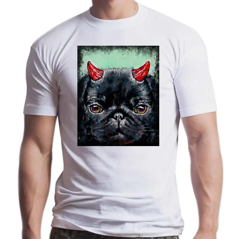 

New DEVIL PUG Crazy Tshirts For Adult Men T Shirt Print T-shirt Pure Cotton Thanksgiving Day Tops Tees Short Sleeve Clothes 2018