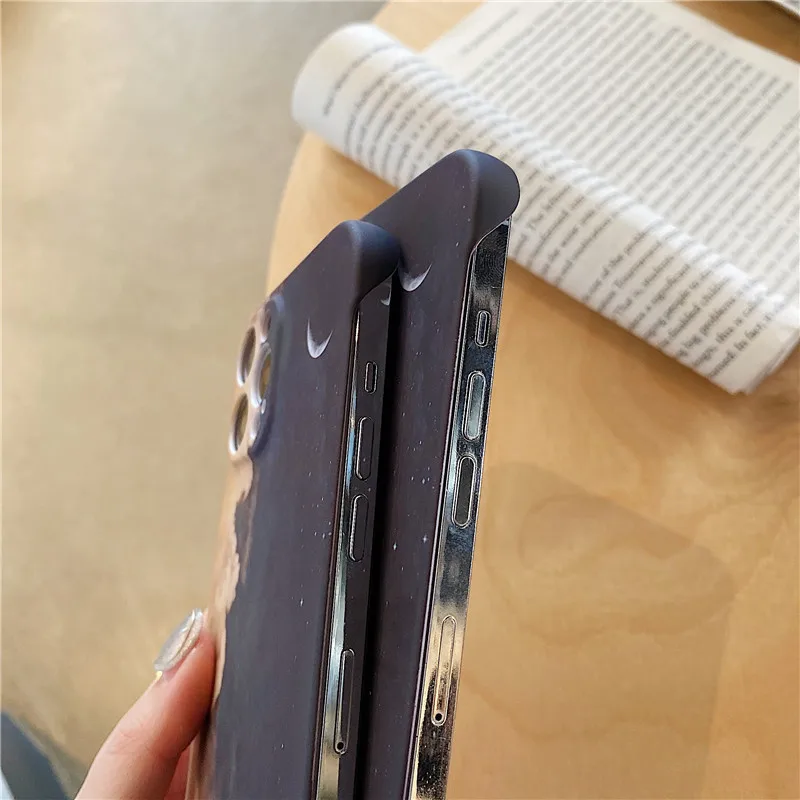 Фото Звездное небо Луна Пейзаж телефонный чехол для iPhone 11 12 12Pro 13 X XR XSMax Жесткие ПК Чехлы для iPhone 7Plus 8Plus XS задняя крышка Coque №5
