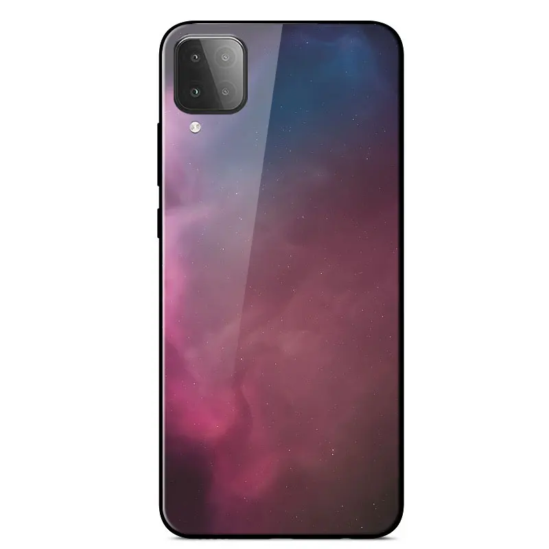 

Case For Samsung M12 Luxury Star Space Painted Tempered Glass Phone Cover For Samsung Galaxy M12 6.7 inch Soft Silicone Bumper