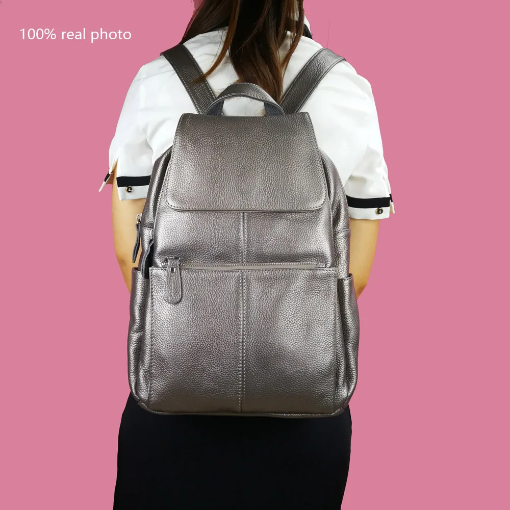 

2021 Hot Selling Backpack 100% Soft Genuine Cow Leather Cowhide Women's Female Top Layer Cow Skin Girl School Book Bags knapsack