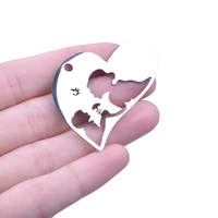 mom son stainless steel charms for jewelry making in bulk womens accessories love heart pendant without chain diy necklace gift