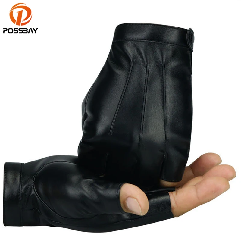 Водонепроницаемые кожаные мотоциклетные перчатки POSSBAY винтажные зимние летние