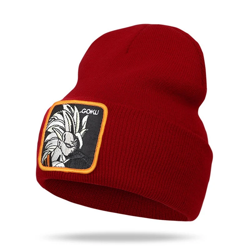 Dragon Ball Z GOKU Beanie Hat высококачественные хлопковые повседневные шапочки для мужчин и женщин теплая вязаная зимняя шапка модная однотонная Кепка в стиле унисекс