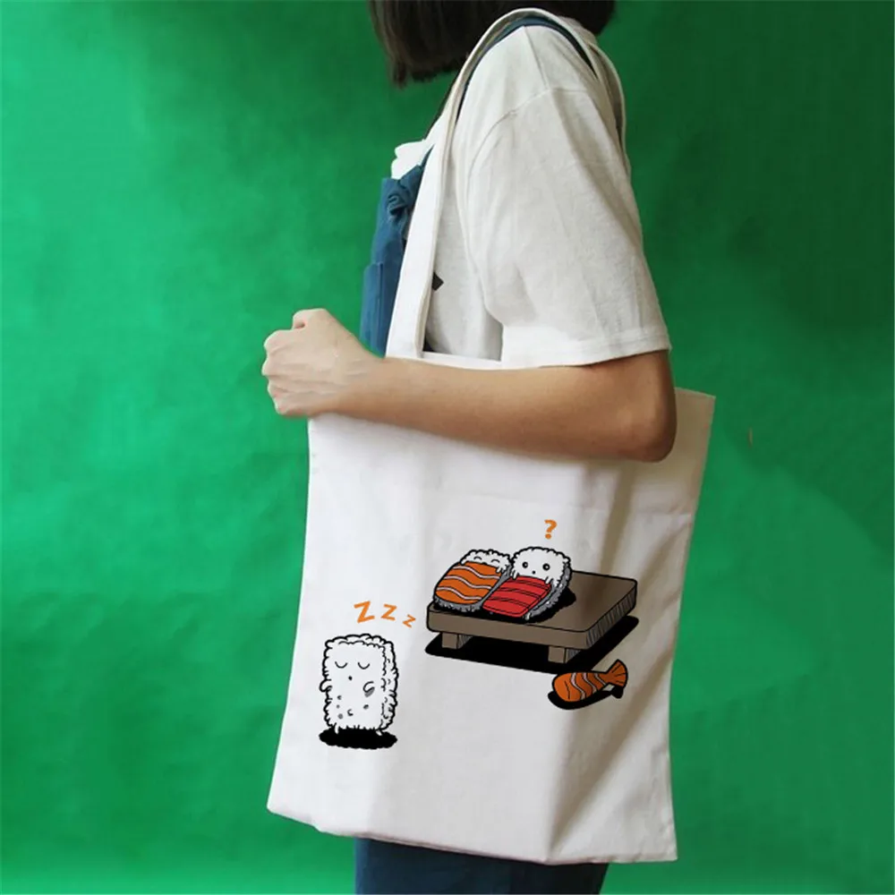 

Shopping Bag Harajuku Style Women's Handbag Big Capacity Cartoon Printed Shoulder Handbags Beach Canvas Bag Tote Bags