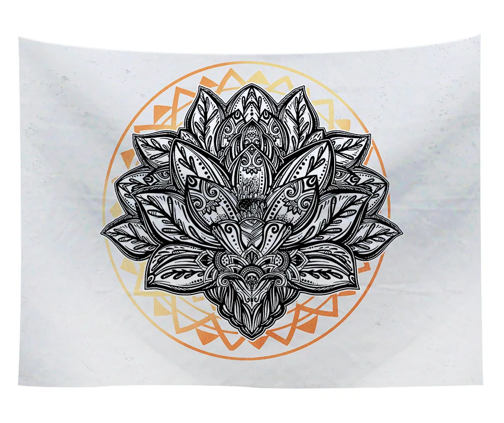 МАНДАЛА ГОБЕЛЕН для дома и общежития Декор гобелен настенный пистолет Волк Луна