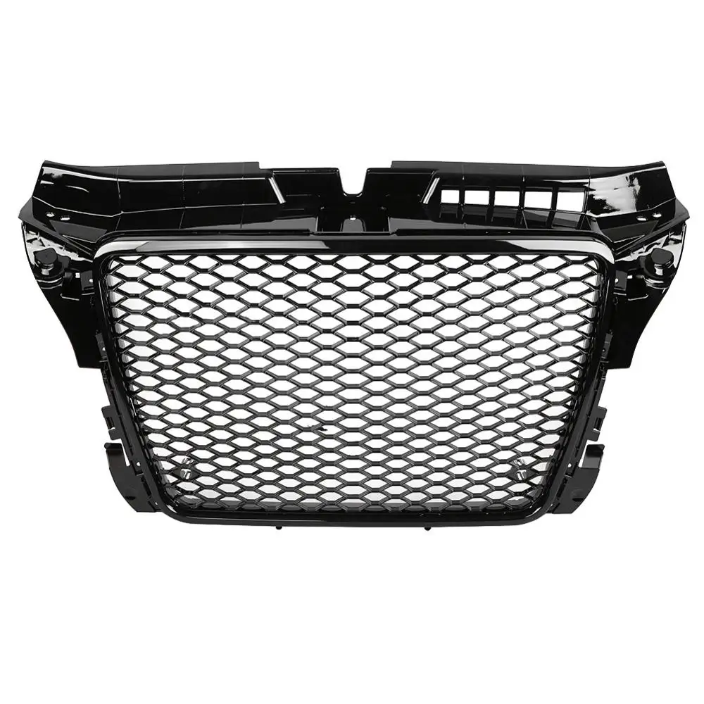 Для RS3 Style Front Sport Hex Mesh Honeycomb Hood решетка глянцевый черный для Audi A3/S3 8P 2009 2010 2011