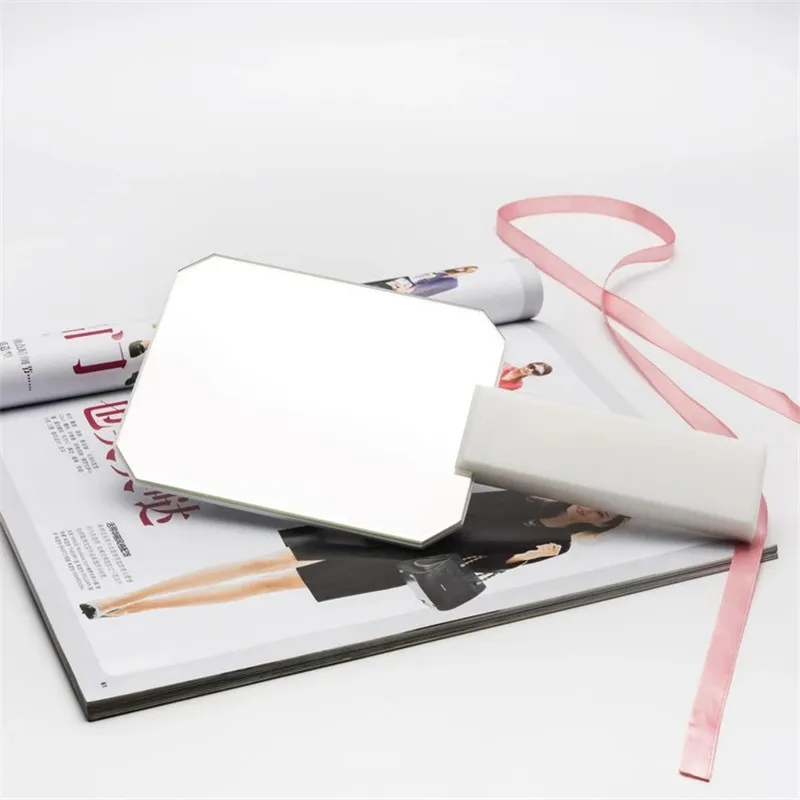 Зеркало для макияжа с ручкой HD ручной держатель зеркало салона красоты логотипом