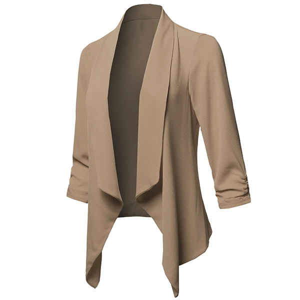 Sale Summer Autumn Women Blazer open front coat and jacket Fashion Slim long Sleeve Elegant Suit Jacket Office Women Blazer D30