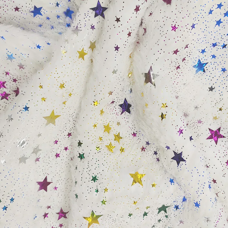 ПЭВ бархат бронзовый красочные маленькие звезды кролик горячее серебро