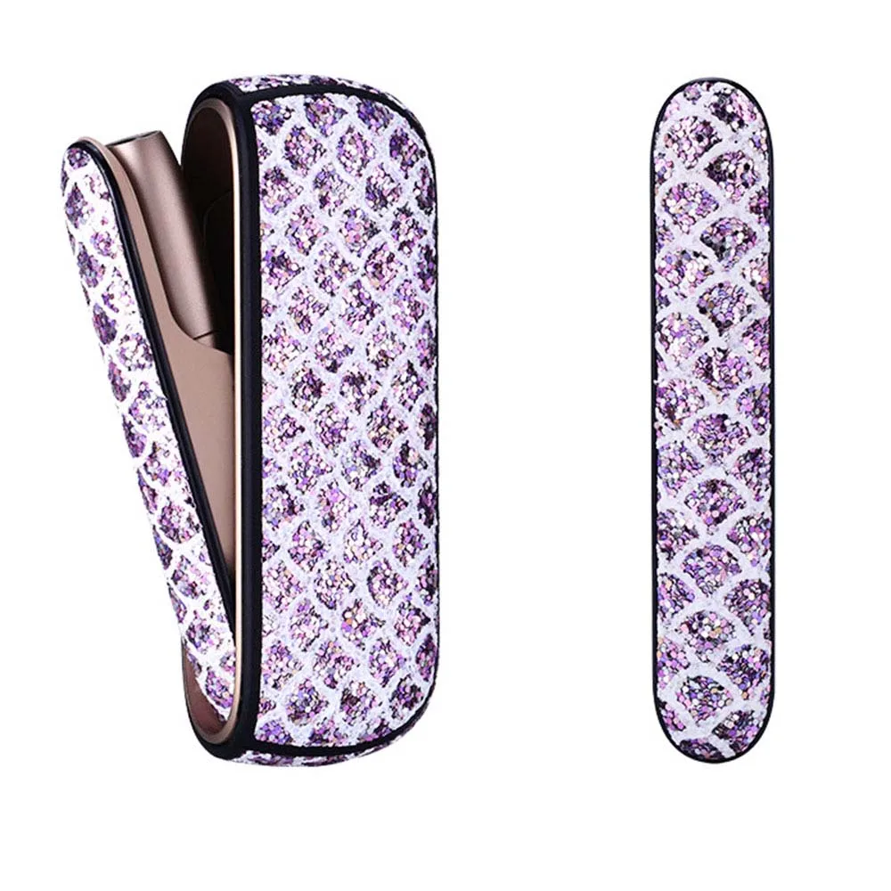 3 цвета Bling сумка держатель боковая крышка+ полный Чехол для Iqos 3,0 кожаный чехол Аксессуары для Iqos 3 крышка - Цвет: Лаванда