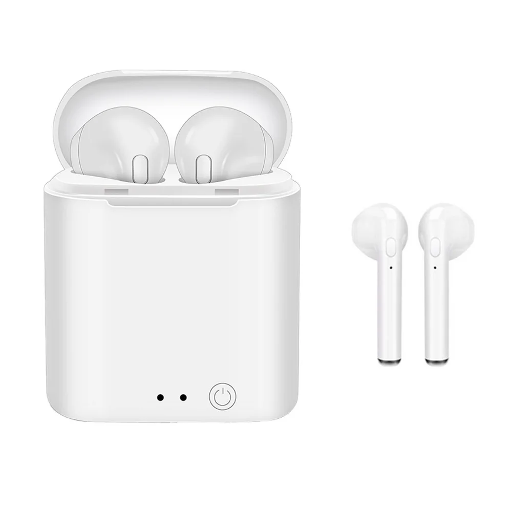 white color Bluetooth 5,0, беспроводные наушники i7s TWS, стерео наушники, Спортивная гарнитура, наушники с микрофоном, зарядная коробка для всех смартфонов - Цвет: white color