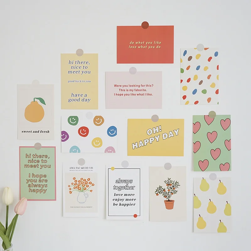 Набор декоративных открыток 13 листов в Корейском стиле для украшения стен |