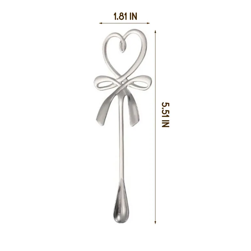 

Mini Heart LOVE Spoon Tea Coffee Mixing Spoon Long Handle Flatware Creative Coffee Scoops Kitchen Gadget Valentine's Day Gift