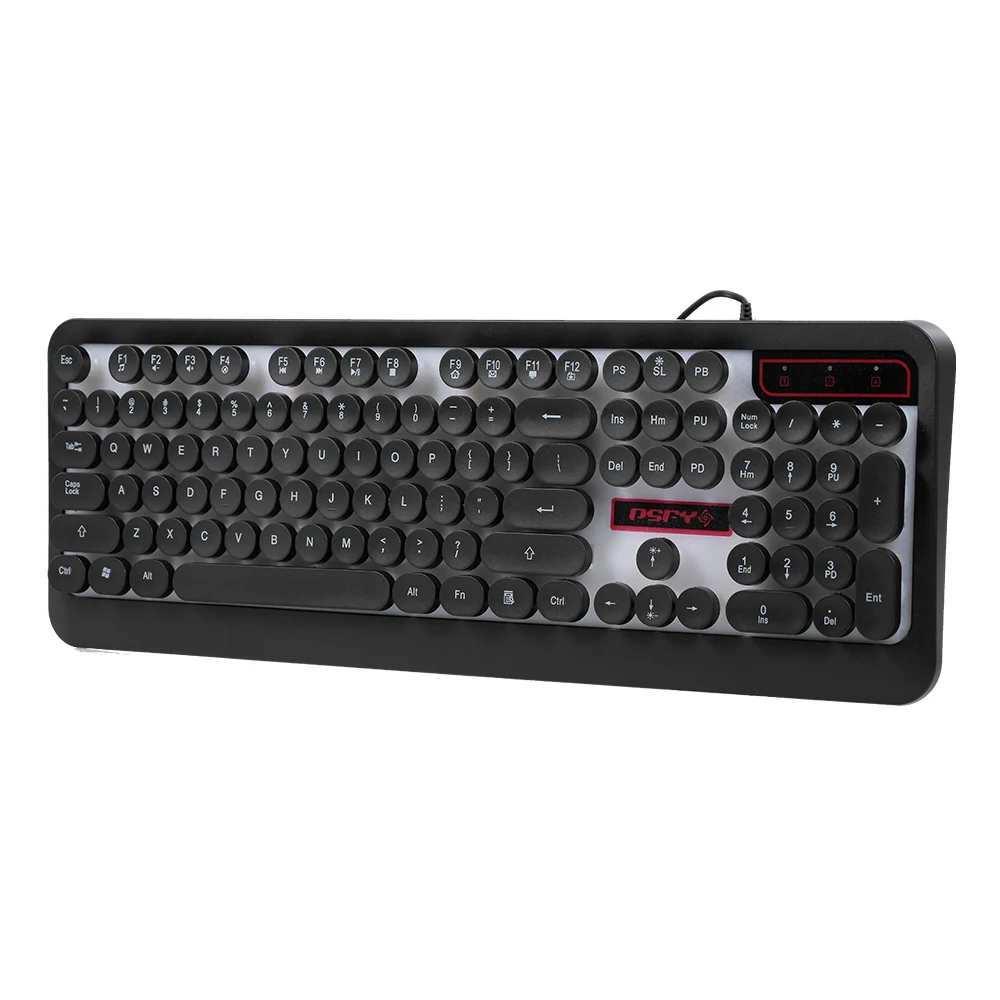 USB Проводная игровая клавиатура в стиле стимпанк 104 клавиш с подсветкой ретро