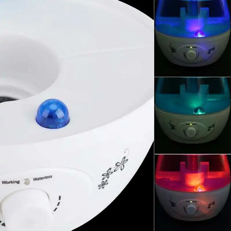 

3L Ultrasonic Humidifier Diffuser LED Light Home Office Room Mist Maker Air Purifier(US Plug) Facial Steamer Skin Care