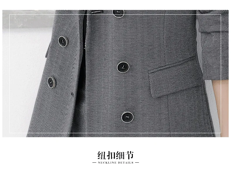 

Woman office suit autumn and winter new style plaid suit female Slim suit jacket pants fashion double-breasted professional suit