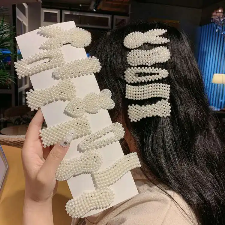

Women Girls Elegant Imitation Pearls Geometric Hairpins Sweet Hair Ornament Clips Barrettes Fashion Hair Accessories