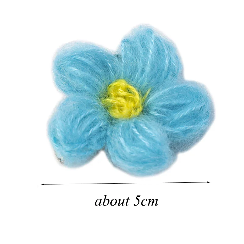

12pcs Fashion Flower Hair Clips Japan Korea Stylish Hair Accessories Candy Colors Mohair Wool Hairpins for Women Girls