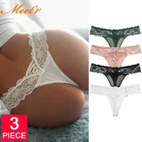 3pcslot women sexy lace panties low waist underwear thong female g string breathable lingerie temptation embroidery intimates