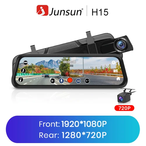 F1080 R720 Jusnun H15 HD 2K Автомобильная камера в зеркале 2560*1440P поток зеркало заднего вида 10 ''ips 1080P привод Видео Авто рекордер Регистратор - Название цвета: F1080 R720