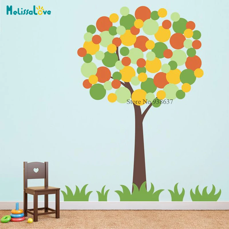 

Cute Polka Dot Tree Baby Room Nursery Playroom Decal Colorful and Beautiful Removable Vinyl Wall Sticker BB589