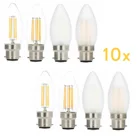 10x Винтаж Retore затемнения B22 C35 типа Свеча), 2 Вт, 4 Вт, 6 Вт Светодиодный светильник люстра Свеча светильник лампа накаливания Эдисона 220 В подвесной светильник для церкви домашний декор