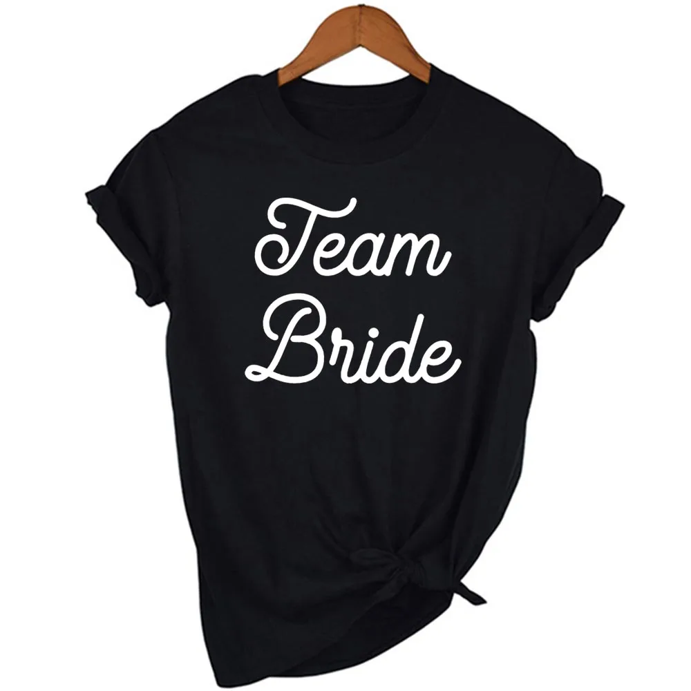Футболка женская с надписью Team Bride топ графическим принтом для свадебной