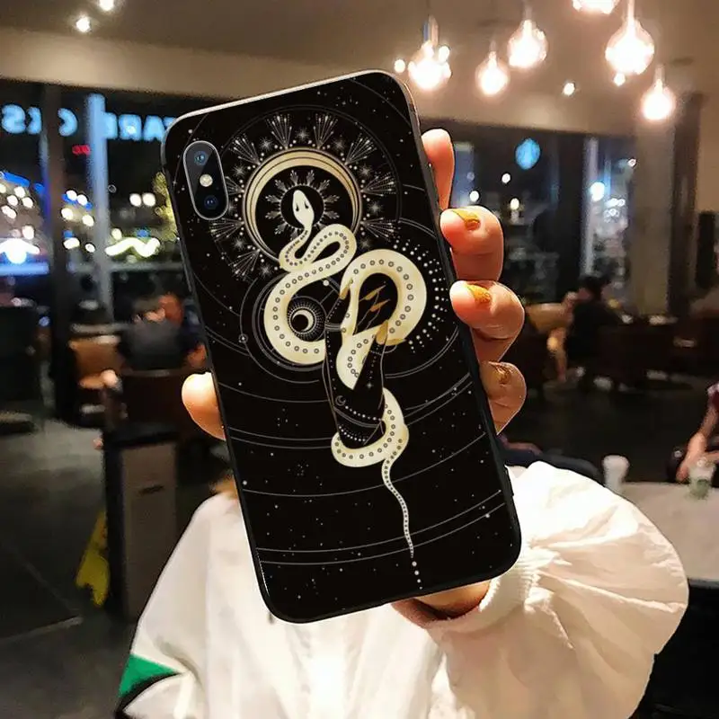 

Art Sun Flowers Snake Moon Phone Case for iPhone 11 12 pro XS MAX 8 7 6 6S Plus X 5S SE 2020 XR