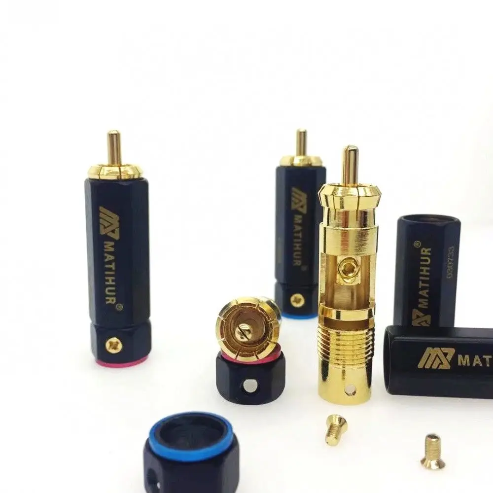 HIFI Matihur качественный позолоченный RCA разъем для блокировки коллекции припоя 4