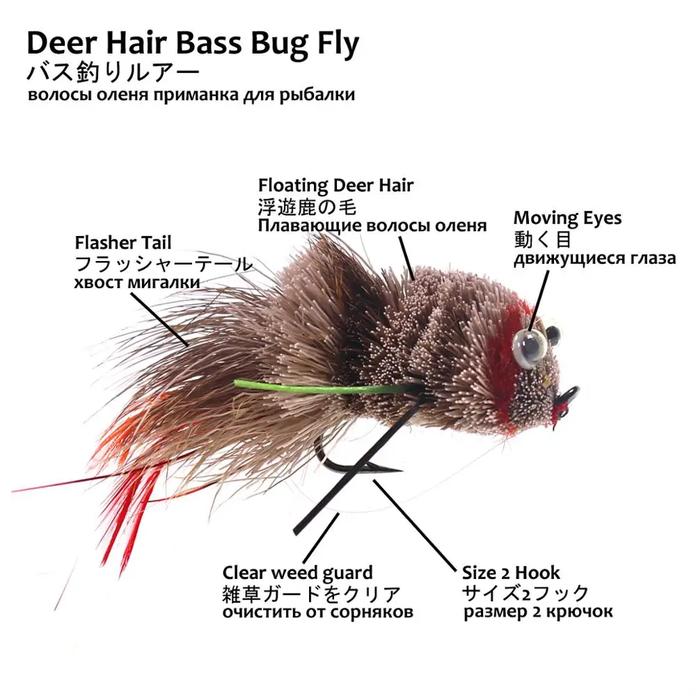 Wifreo 6/10 штук в штучной упаковке Flyfishing окунь Жук Летающая поверхность Мышь Крыса