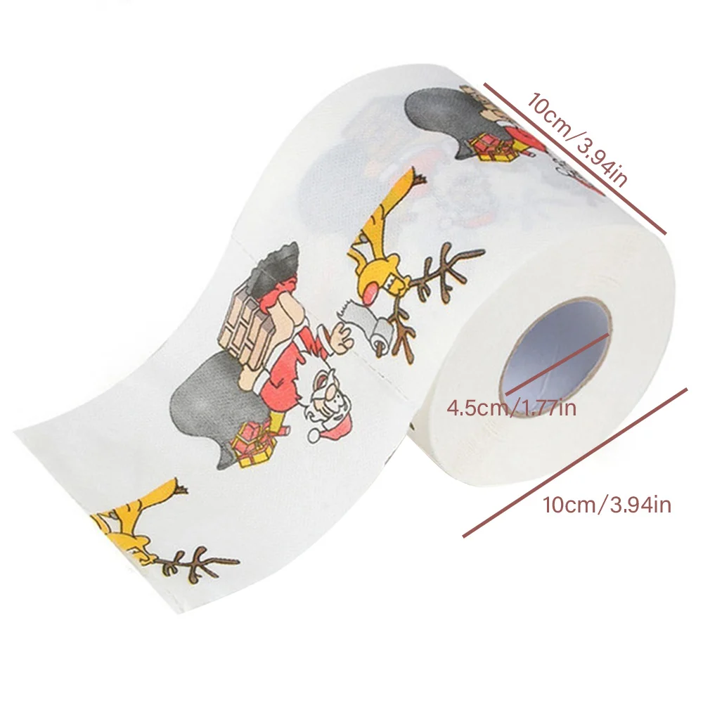 10*10cm Christmas Toilet Roll Paper Home Santa Claus Bath Supplies Xmas Decor Tissue | Дом и сад