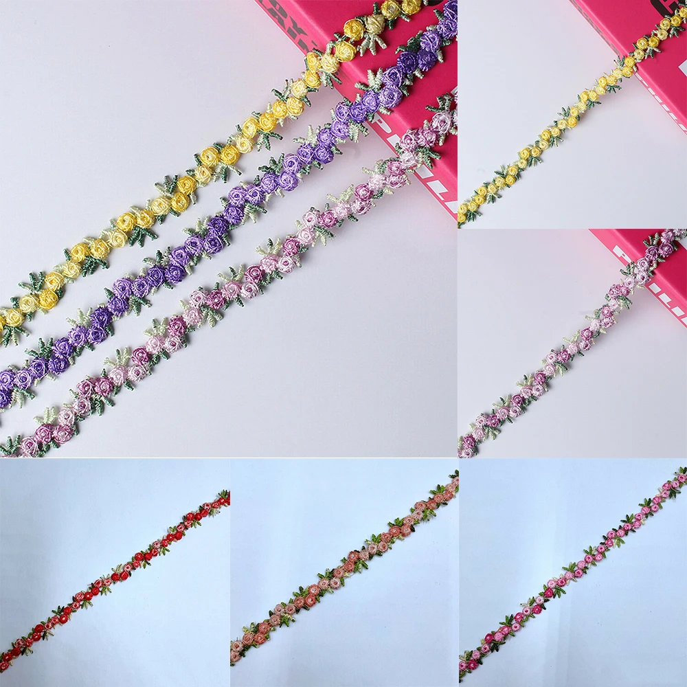 

Clothes Accessories Wedding Dress Polyester DIY Craft Water soluble Embroidered Flower Lace Trim Ribbons Fabric Trim