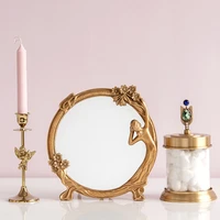 makeup mirror ornaments resin golden embossed antique vintage for desktop bathroom bedroom dresser vanity home decor