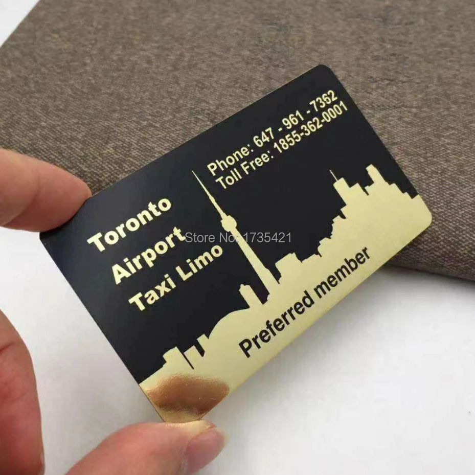 На заказ золотые металлические визитная карточка/металлическая
