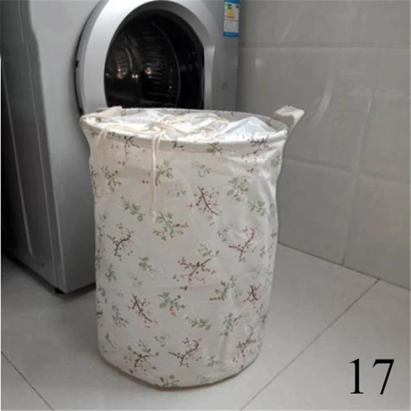 17 1 шт. складная корзина для хранения круглая корзина для хранения белья складная корзина тканевая сумка для грязной одежды игрушки для мелочей Orderliness 17 цветов - Цвет: 17