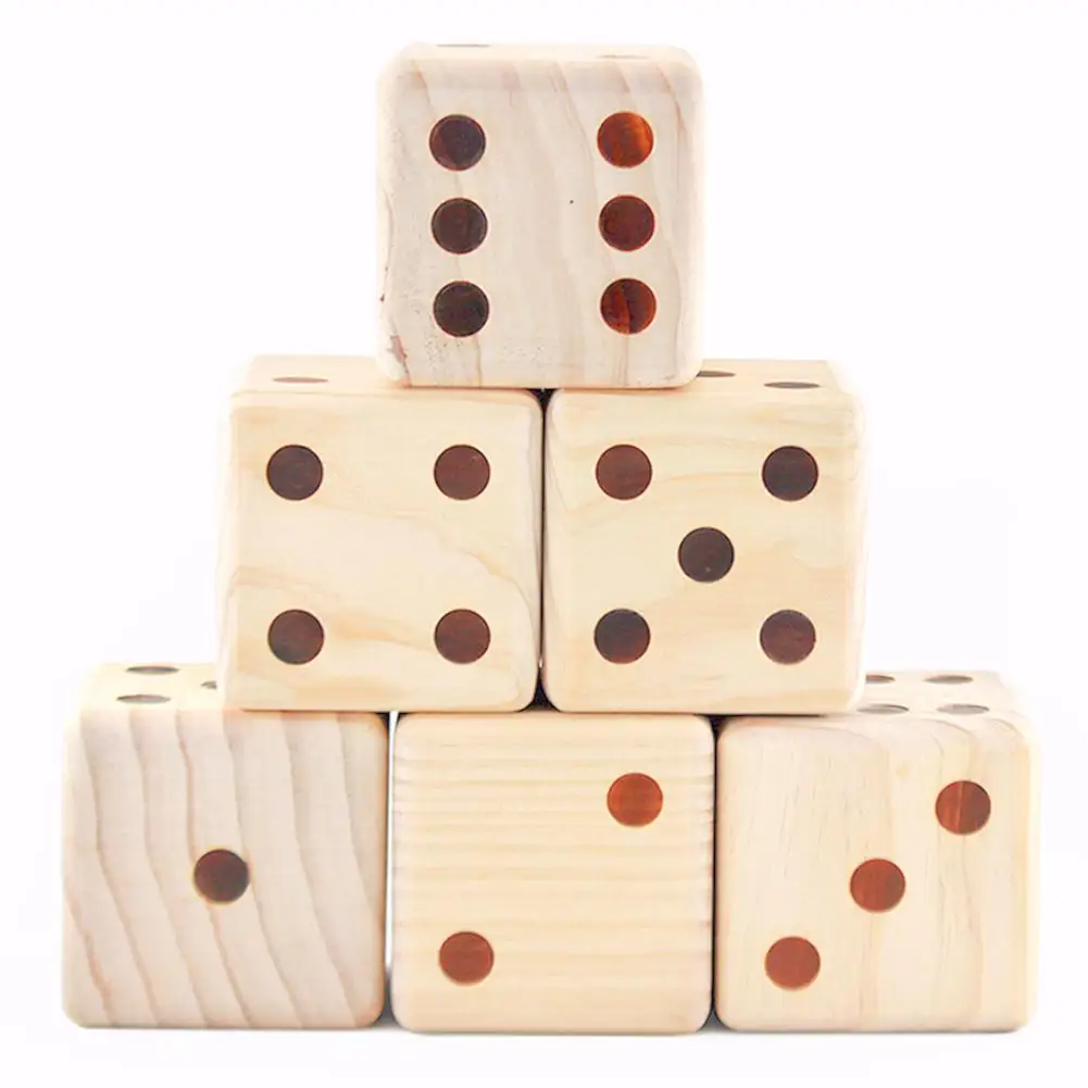 

Гигантские деревянные игральные кости 3,5 дюйма/9 см светильник вес, гладкие забавные игры для улицы, барбекю, вечеринки, Прямая поставка