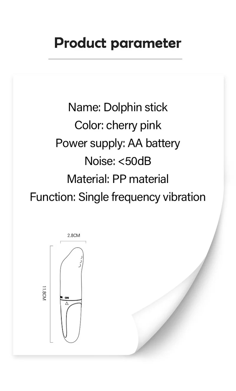Маленький портативный мощный мини-вибратор с батарейкой в виде дельфина для